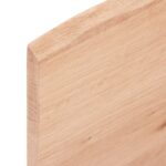 vidaXL Nástenná polica bledohnedá 100x60x2 cm ošetrený dubový masív – Obrázok 3