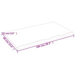 vidaXL Nástenná polica bledohnedá 100x60x2 cm ošetrený dubový masív – Obrázok 5