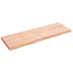 vidaXL Nástenná polica bledohnedá 120x40x(2-4) cm ošetrený masívny dub