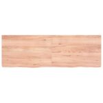 vidaXL Nástenná polica bledohnedá 120x40x(2-4) cm ošetrený masívny dub – Obrázok 2