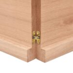 vidaXL Nástenná polica bledohnedá 120x40x(2-4) cm ošetrený masívny dub – Obrázok 3