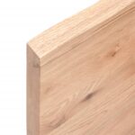 vidaXL Nástenná polica bledohnedá 120x40x(2-4) cm ošetrený masívny dub – Obrázok 4