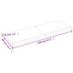 vidaXL Nástenná polica bledohnedá 120x40x(2-4) cm ošetrený masívny dub – Obrázok 5