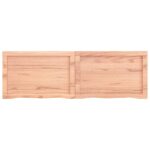 vidaXL Nástenná polica bledohnedá 120x40x(2-4) cm ošetrený masívny dub – Obrázok 6