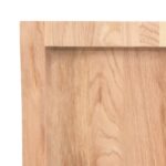 vidaXL Nástenná polica bledohnedá 120x40x(2-4) cm ošetrený masívny dub – Obrázok 8