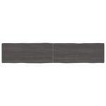 vidaXL Stolová doska, tmavosivá 200x40x6 cm, ošetrený dub, živé hrany