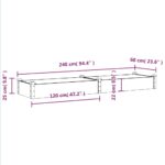 vidaXL Záhr. vyvýšený záhon s vložkou hnedý 240x60x25cm masívna jedľa – Obrázok 8