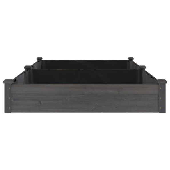 vidaXL Vyvýšený záhon s vložkou, sivý 240x120x25 cm, jedľový masív – Obrázok 5