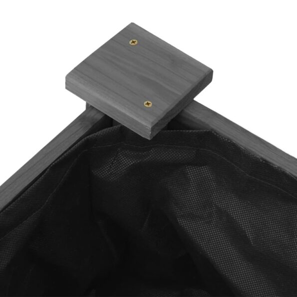 vidaXL Vyvýšený záhon s vložkou, sivý 240x120x25 cm, jedľový masív – Obrázok 6