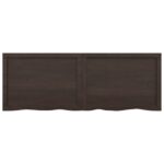 vidaXL Kúpeľňová doska tmavohnedá 140x50x(2-4) cm ošetrený masív – Obrázok 7