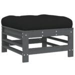 vidaXL 7-dielna záhradná sedacia súprava s vankúšmi sivá masívne drevo – Obrázok 6