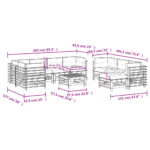 vidaXL 10-dielna záhradná sedacia súprava a vankúše biela masív – Obrázok 9