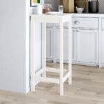 vidaXL Barový stolík biely 50x50x110 cm borovicový masív – Obrázok 3