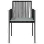 vidaXL Záhradné stoličky a vankúše 6ks čierne 54x60,5x83,5cm polyratan – Obrázok 4