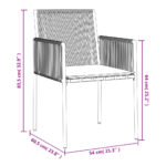 vidaXL Záhradné stoličky a vankúše 6ks čierne 54x60,5x83,5cm polyratan – Obrázok 9