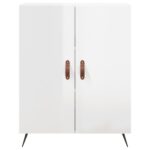 vidaXL Komoda lesklá biela 69,5x34x90 cm spracované drevo – Obrázok 5