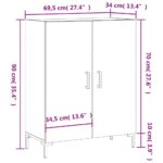 vidaXL Komoda lesklá biela 69,5x34x90 cm spracované drevo – Obrázok 12