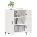 vidaXL Komoda lesklá biela 69,5x34x90 cm spracované drevo – Obrázok 4