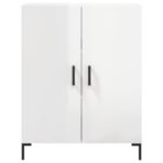 vidaXL Komoda lesklá biela 69,5x34x90 cm spracované drevo – Obrázok 5