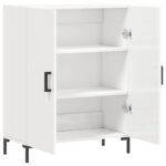 vidaXL Komoda lesklá biela 69,5x34x90 cm spracované drevo – Obrázok 6