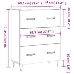 vidaXL Komoda betónovo sivá 69,5x34x90 cm kompozitné drevo – Obrázok 12
