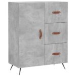 vidaXL Komoda betónovo sivá 69,5x34x90 cm kompozitné drevo – Obrázok 2