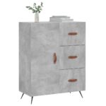 vidaXL Komoda betónovo sivá 69,5x34x90 cm kompozitné drevo – Obrázok 3