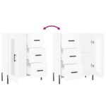 vidaXL Komoda lesklá biela 69,5x34x90 cm spracované drevo – Obrázok 9