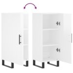 vidaXL Komoda lesklá biela 34,5x34x90 cm spracované drevo – Obrázok 9