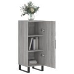 vidaXL Komoda sivý dub sonoma 34,5x34x90 cm spracované drevo – Obrázok 4