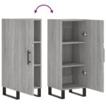 vidaXL Komoda sivý dub sonoma 34,5x34x90 cm spracované drevo – Obrázok 9