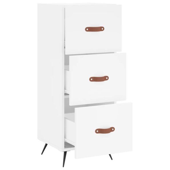 vidaXL Komoda biela 34,5x34x90 cm spracované drevo – Obrázok 5