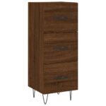vidaXL Komoda hnedý dub 34,5x34x90 cm spracované drevo – Obrázok 2