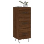 vidaXL Komoda hnedý dub 34,5x34x90 cm spracované drevo – Obrázok 3
