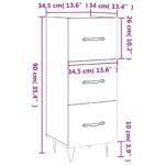 vidaXL Komoda hnedý dub 34,5x34x90 cm spracované drevo – Obrázok 12