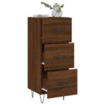 vidaXL Komoda hnedý dub 34,5x34x90 cm spracované drevo – Obrázok 4