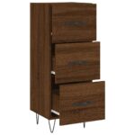 vidaXL Komoda hnedý dub 34,5x34x90 cm spracované drevo – Obrázok 5