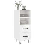 vidaXL Komoda lesklá biela 34,5x34x90 cm spracované drevo – Obrázok 3