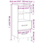 vidaXL Komoda lesklá biela 34,5x34x90 cm spracované drevo – Obrázok 12