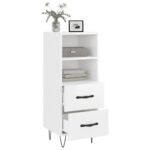 vidaXL Komoda lesklá biela 34,5x34x90 cm spracované drevo – Obrázok 4