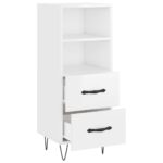 vidaXL Komoda lesklá biela 34,5x34x90 cm spracované drevo – Obrázok 5