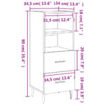 vidaXL Komoda betónovo sivá 34,5x34x90 cm spracované drevo – Obrázok 12