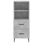 vidaXL Komoda betónovo sivá 34,5x34x90 cm spracované drevo – Obrázok 6