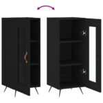 vidaXL Komoda čierna 34,5x34x90 cm spracované drevo – Obrázok 9