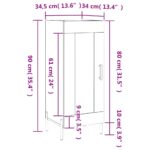 vidaXL Komoda čierna 34,5x34x90 cm spracované drevo – Obrázok 12