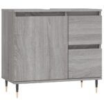 vidaXL Kúpeľňová skrinka sivý dub sonoma 65x33x60 cm kompozitné drevo – Obrázok 2