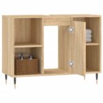 vidaXL Kúpeľňová skrinka dub sonoma 80x33x60 cm kompozitné drevo – Obrázok 4