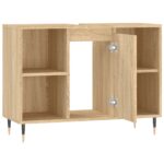 vidaXL Kúpeľňová skrinka dub sonoma 80x33x60 cm kompozitné drevo – Obrázok 5