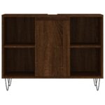 vidaXL Kúpeľňová skrinka hnedý dub 80x33x60 cm kompozitné drevo – Obrázok 5