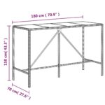 vidaXL 9-dielna záhr. barová súprava sivá polyratan a masívna akácia – Obrázok 7